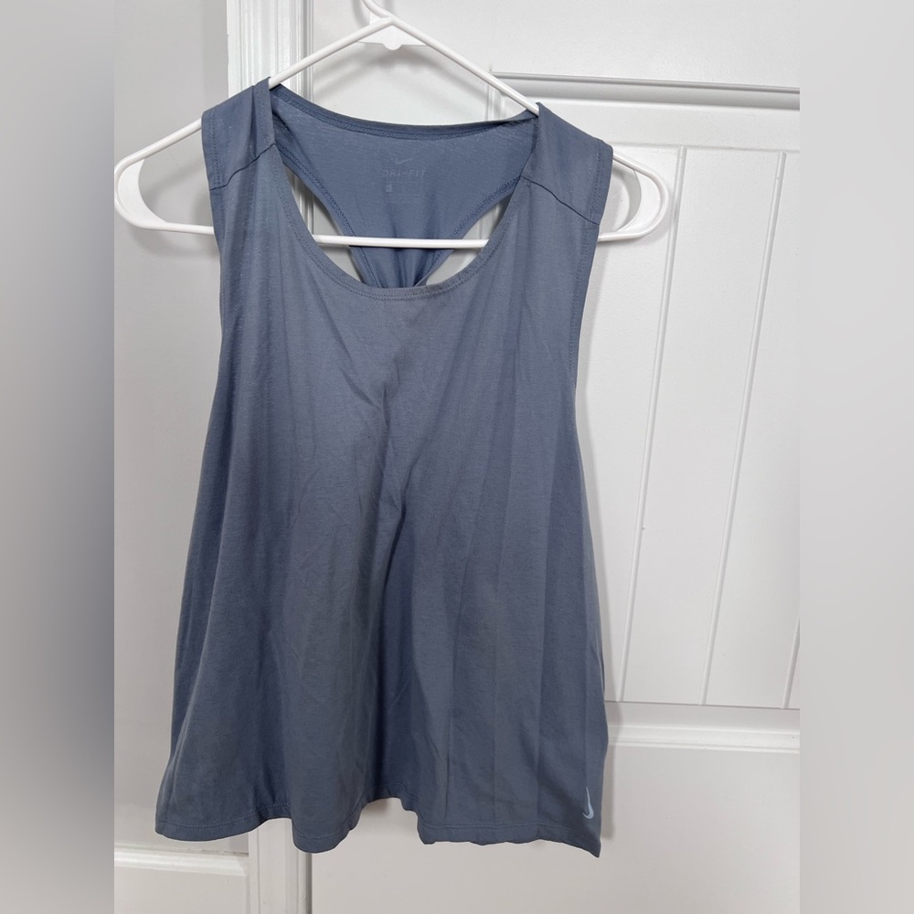 Nike Women's twisted back Tank Top-blue